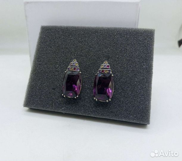 Крупные серебряные серьги