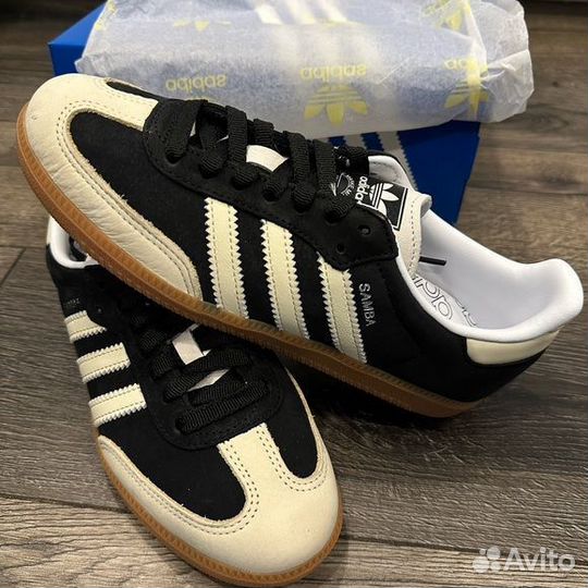 Кеды женские Adidas Samba OG Cream White Black