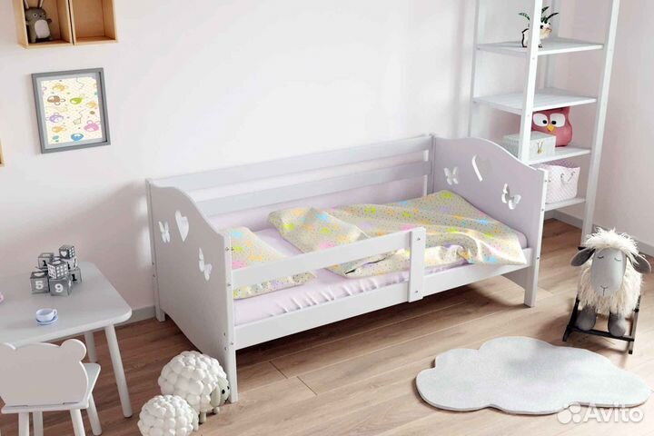 Кроватка от 2х лет берёза высокий борт сингл