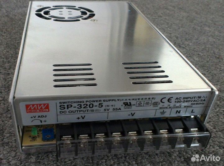 Блок питания SP-320-5 для светодиодов 5В, 275 Ватт