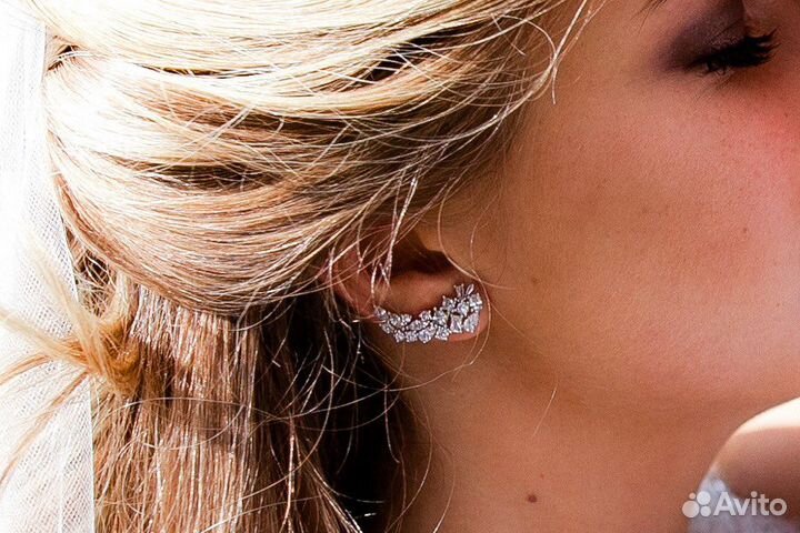 Серьги каффы серебро