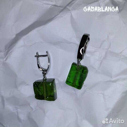 Серьги. Тонированный кварц