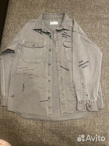 Джинсовая рубашка zara для мальчика 128
