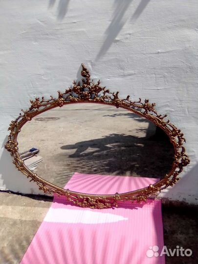 Зеркало настенное большое в натур.бронзовом багете