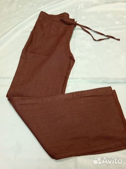 Брюки женские 46р чистый лён