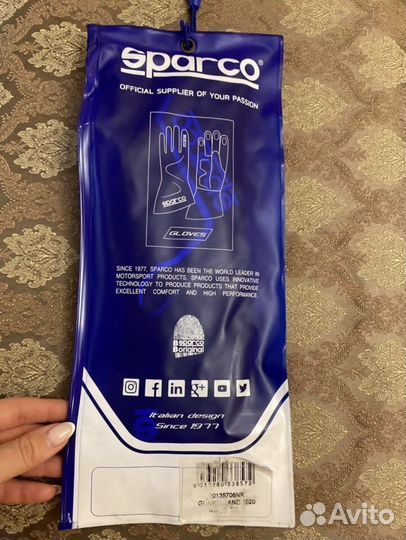Перчатки sparco TB6 С омологацией FIA (черный)