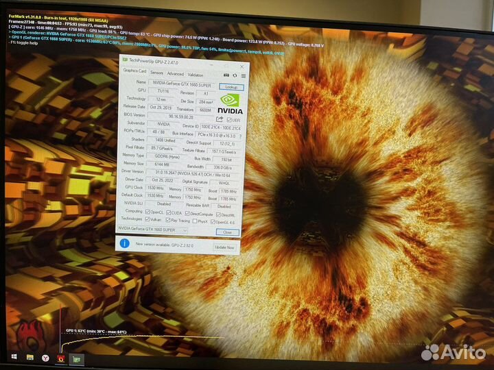 Видеокарта GTX 1660 super 6gb MSI Ventus