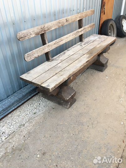 Стол и лавка из бруса