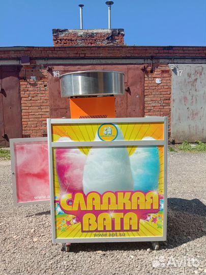 Аппарат сладкой ваты с тележкой плюс доп
