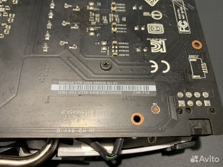 Видеокарта MSI GeForce GTX 1060 armor 6G V1