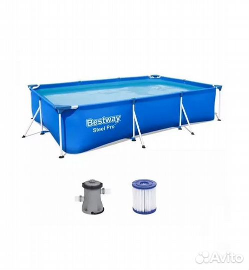 Бассейн каркасный прямоугольный Bestway Steel Prо