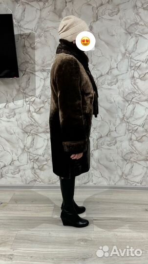 Шуба мутоновая с норкой 48