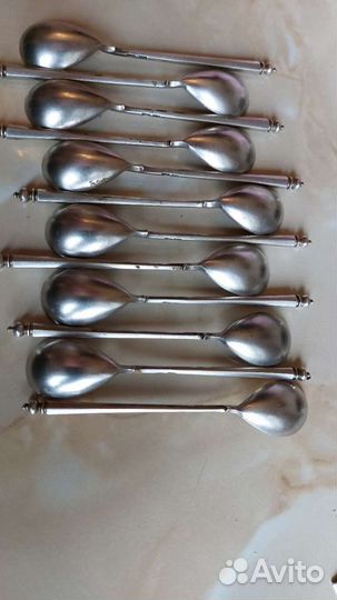 Кофейные ложки 12 штук Россия серебро 84пр