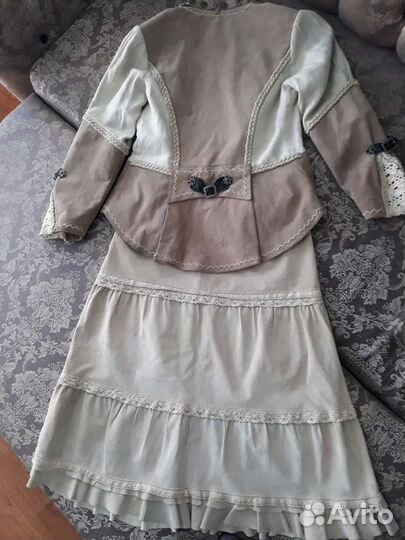 Винтажный замшевый костюм