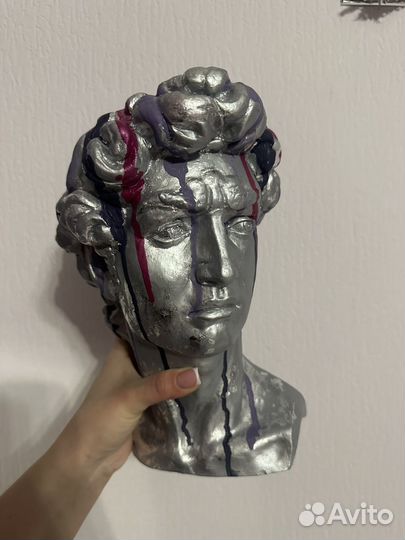 Кашпо Давид гипс 27 см разукрашенное