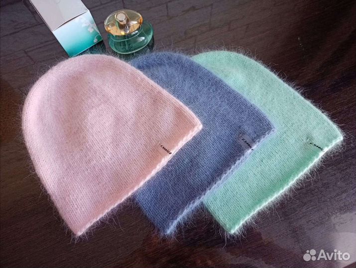 Шапочка бини пух норки, 54-56раз