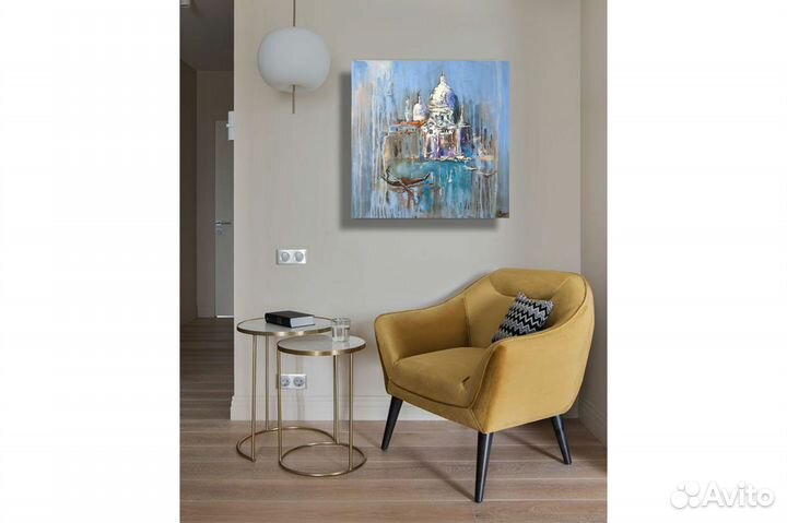 Картина Венеция городской пейзаж 40х40 см масло