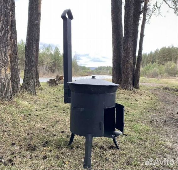 Казан чугунный с печкой