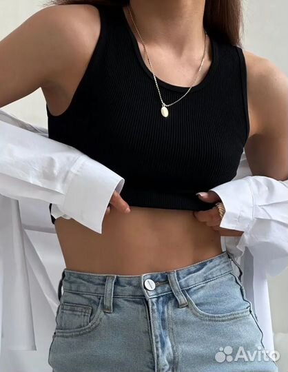 Топ женский moss wear черный xs-s