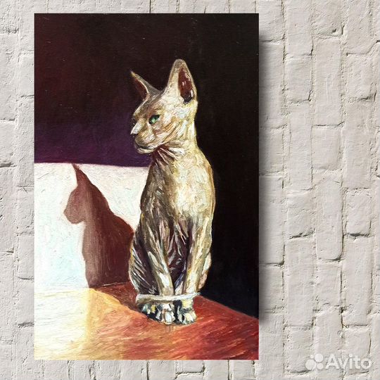 Картина маслом Сфинкс Коты и кошки Портрет холст