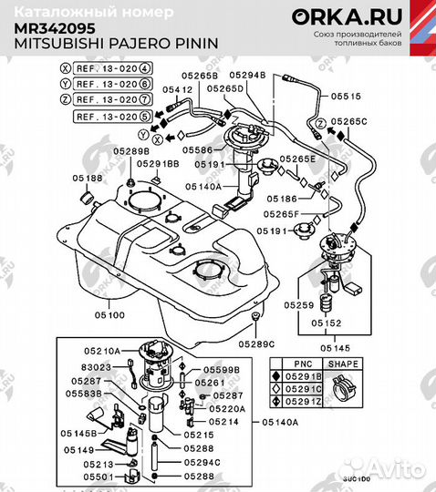 Бак Mitsubishi Pajero Pinin