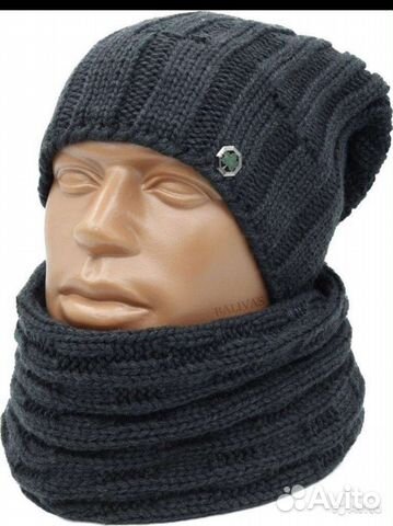 Комплект шапка и снуд зимний новый