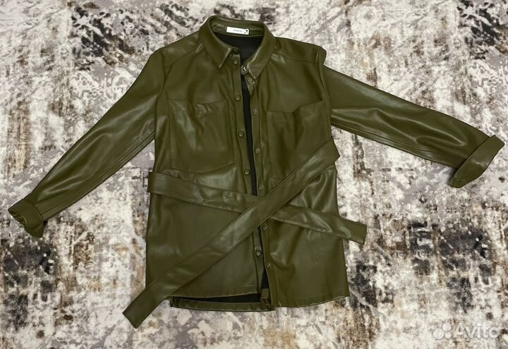 Кожаная рубашка женская