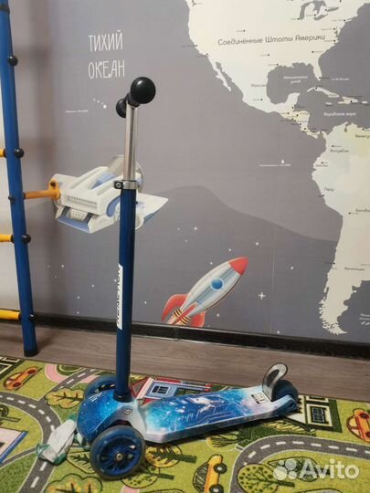Самокат детский трехколесный reaction mic, 120 мм