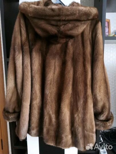 Шуба норковая с капюшоном