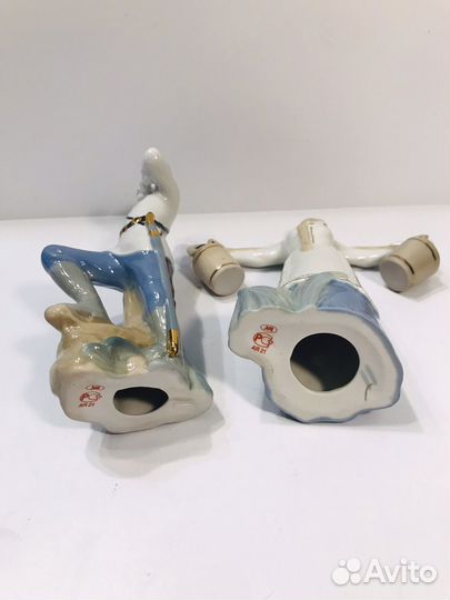 Фарфоровые статуэтки казак и казачка Кисловодск