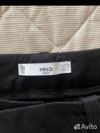 Брюки mango под бархат с разрезами 44