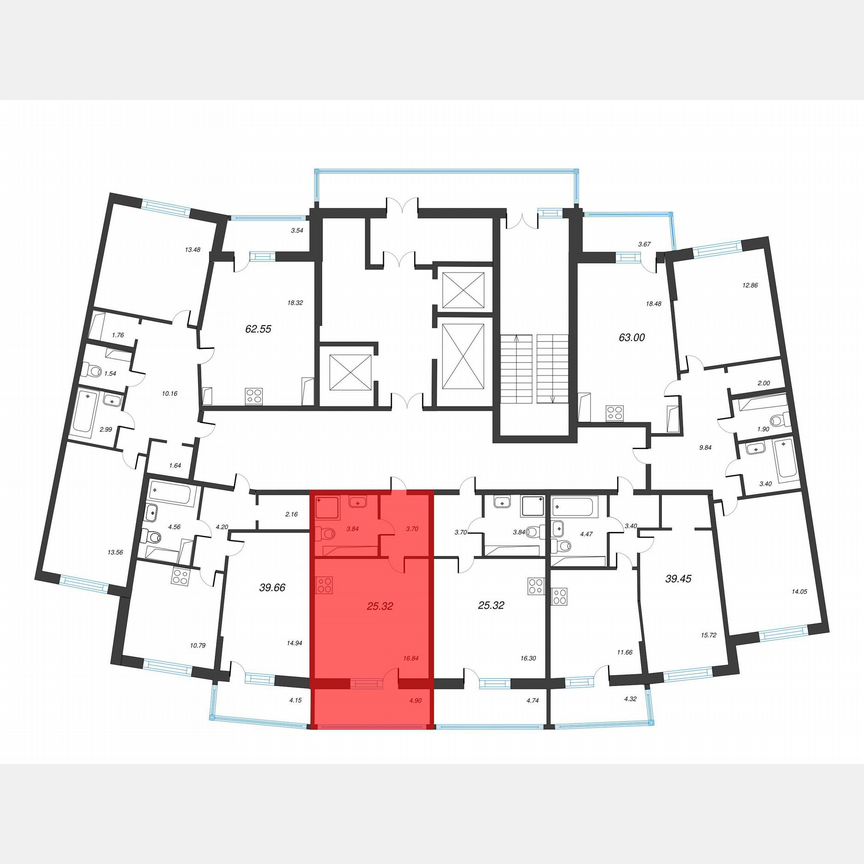 Квартира-студия, 28,3 м², 16/22 эт.