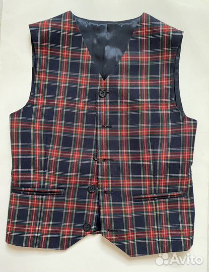Жилет шотландка на 7-9 лет