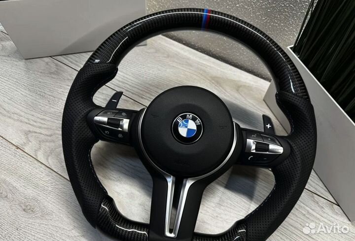 Новый М Руль BMW F30 F20 F40 С Подогревом + Карбон