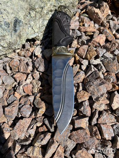 Авторский нож ручной работы из дамасской стали