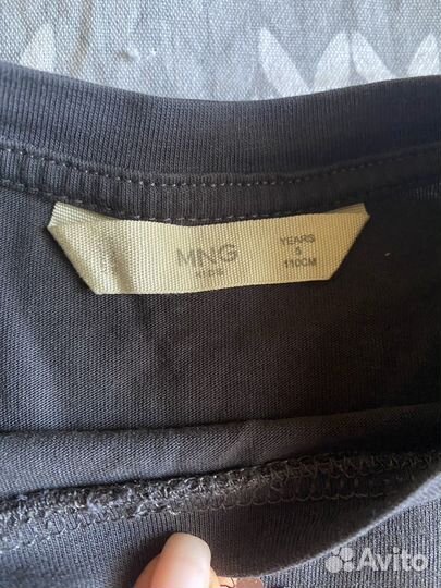 Свитшот кофта mango 110 5 лет серый с паетками