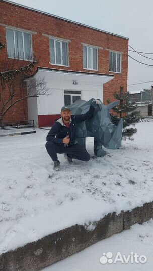 3 D Скульптура из металла. Носорог