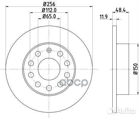 8DD 355 109-641 Диск тормозной audi A3/skoda OC