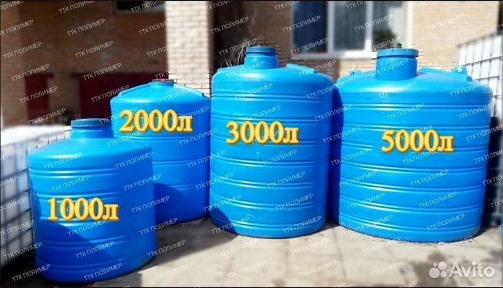Бак 2000 литров 2м3 пластик