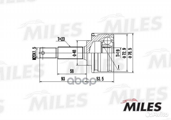 Шрус nissan micra 1.0 92-00 нар. ga20301 Miles