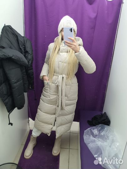 Пуховик зимний длинный женский 42 44