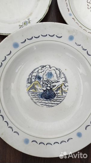 Тарелки зик конаково с корабликом СССР