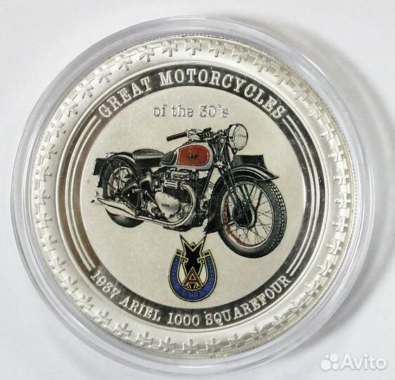 Монета. Остров Кука 2 доллара 2007 год. Мотоцикл