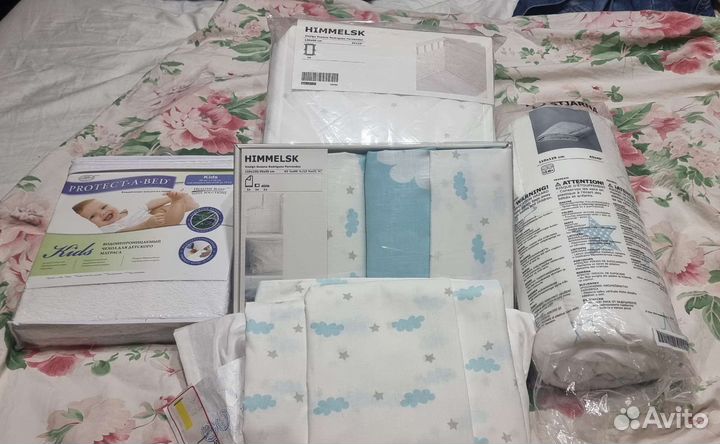 Белье в детскую кроватку IKEA Новое