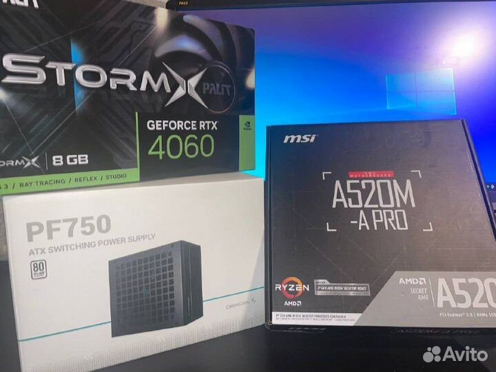 Игровой пк RTX 4060/Ryzen 5 5500/16gb ram