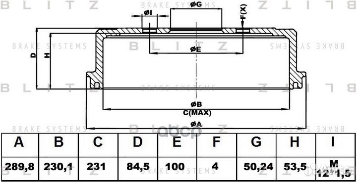 Барабан тормозной BT0115 Blitz