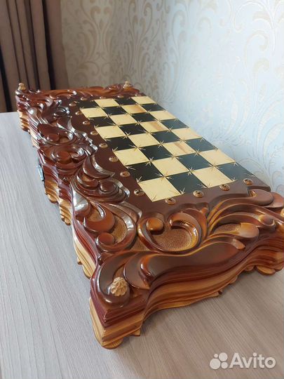 Шахматы, нарды, шашки деревянные ручная работа