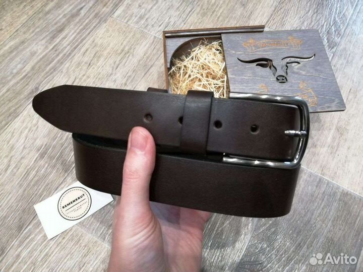 Ремень мужской коричневый натуральная кожа