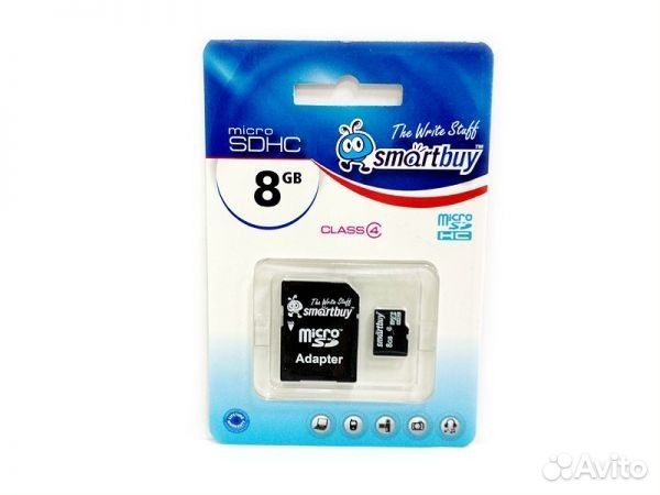 Карта памяти MicroSD 8GB SmartBuy Class 10 с адапт