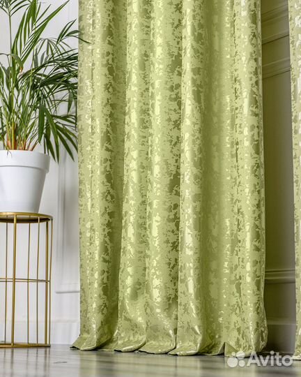 Шторы мрамор Версаль светло-зеленый новые пошив